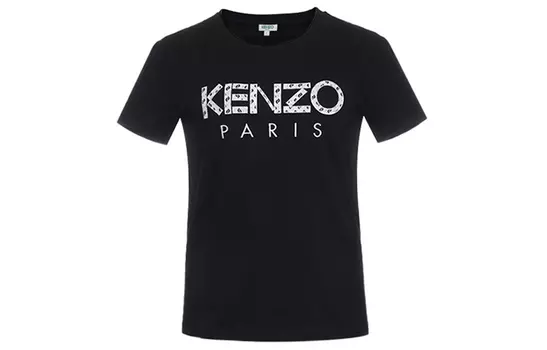 Футболка Kenzo с белым логотипом, черный