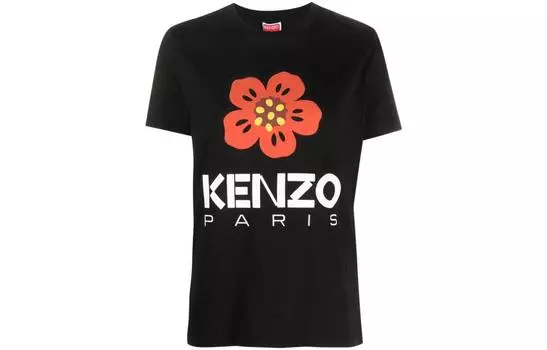 Футболка женская Kenzo Logo Printed, черный / белый