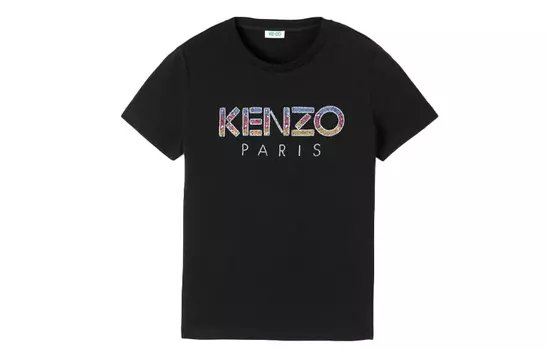 Футболка женская Kenzo с цветным принтом, черный