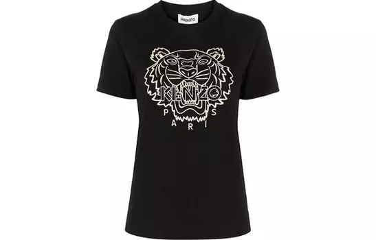 Футболка женская Kenzo, черный / золотой