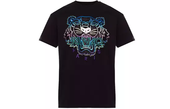 Футболка женская Kenzo, черный / сине-фиолетовый