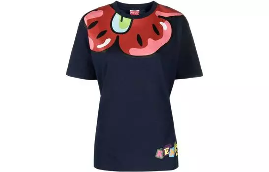 Футболка женская Kenzo Printed Neck, синий