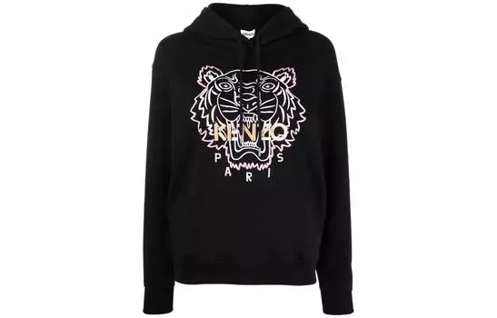 Толстовка женская Kenzo с капюшоном и логотипом, черный