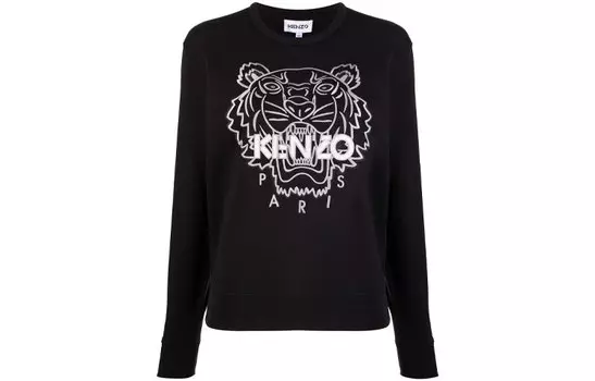 Толстовка женская Kenzo с белым логотипом, черный