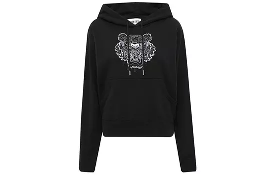 Толстовка женская Kenzo Classic Tiger Head с капюшоном, черный