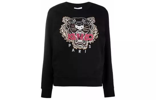 Толстовка женская Kenzo Classic Tiger Head, черный / розовый