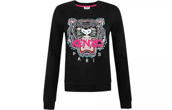 Толстовка Kenzo Classic Tiger Head женская, черный / розовый