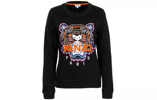 Толстовка женская Kenzo Classic Tiger Head, черный / оранжевый