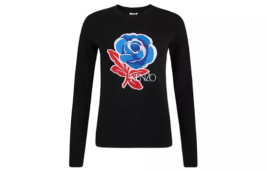 Толстовка женская Kenzo с принтом цветка, черный