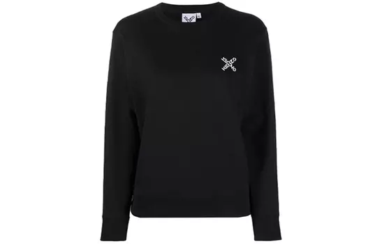 Толстовка женская Kenzo с лвойным мини логотипом, черный