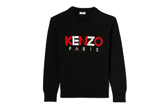 Толстовка женская Kenzo с логотипом, черный / белый / красный