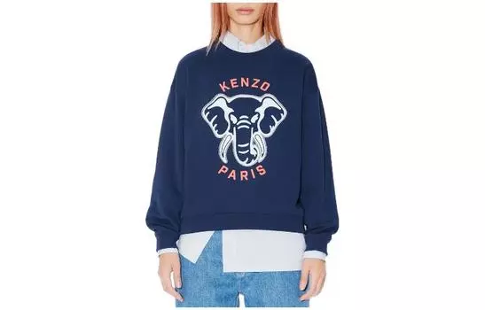 Толстовка женская Kenzo с принтом слона, синий