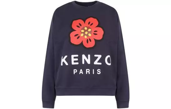 Толстовка женская Kenzo Boke Flower Logo-print, синий