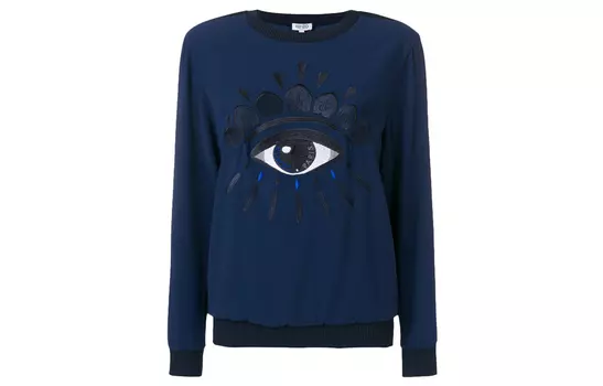 Толстовка женская Kenzo с принтом глаза, синий