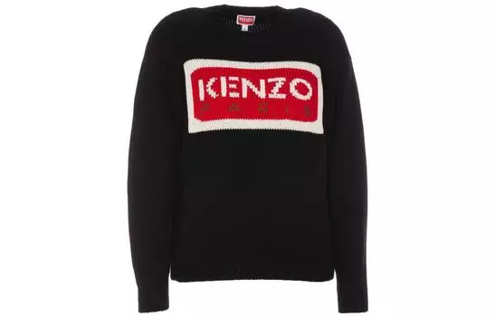 Джемпер женский Kenzo Paris Logo-intarsia, черный