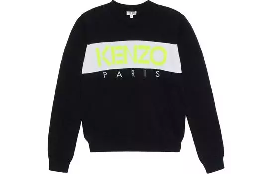 Толстовка Kenzo женская, черный / салатовый