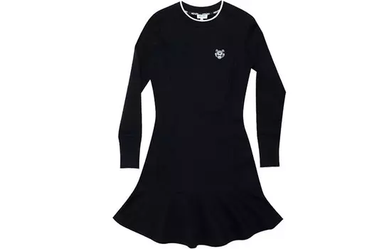 KENZO Женское платье с длинными рукавами, цвет Black