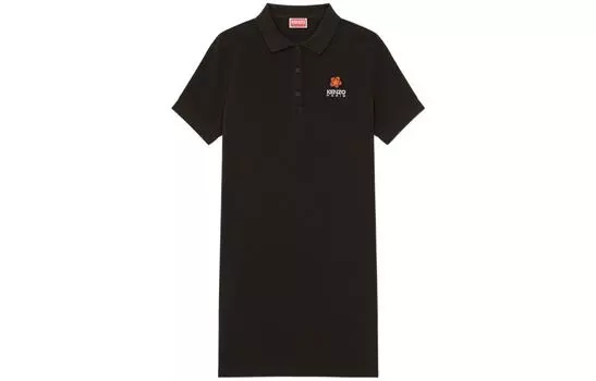 Платье-поло Kenzo Embroidered-logo, черный