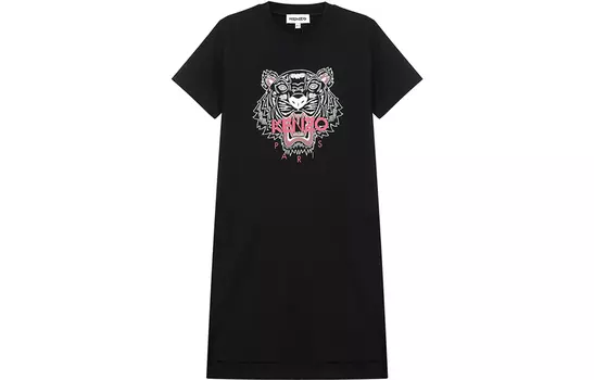 Платье Kenzo с короткими рукавами, черный