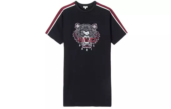 Платье женское Kenzo с короткими рукавами, черный / красный