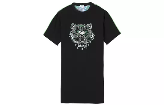 Платье женское Kenzo Classic Tiger Head с короткими рукавами, черный