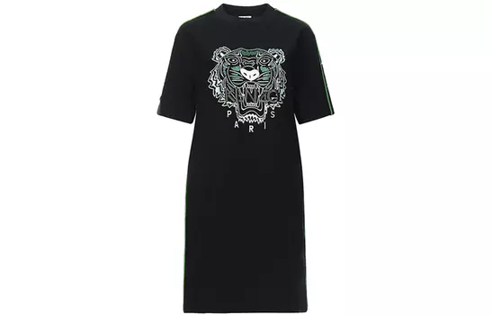 Платье женское Kenzo Paris с короткими рукавами, черный