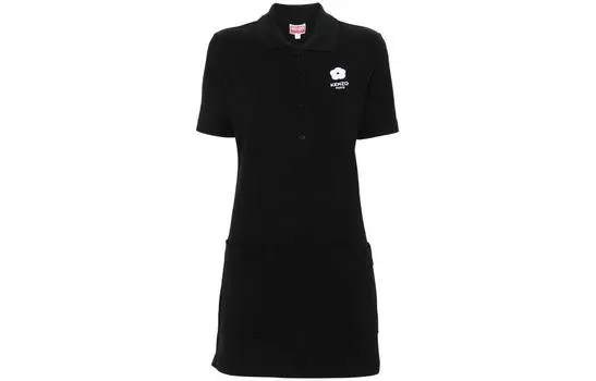 Платье-поло женское Kenzo Boke Flower-motif, черный