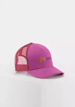 Кепка Alpha Industries "Аксессуары Alpha Industries - Головные уборы Кепка Alpha Label Trucker", цвет Dark Magenta