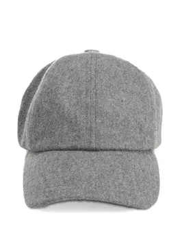 Кепка AMI Paris с закругленным козырьком и эффектом меланжа, серый