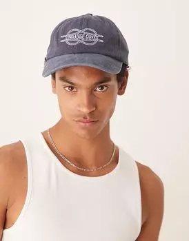 Кепка ASOS DESIGN с вышивкой в сине-белом цвете