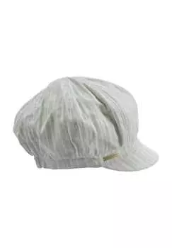 Кепка-Баллон из хлопчатобумажно-вискозной ткани в полоску 55614-0 Seeberger, цвет jade