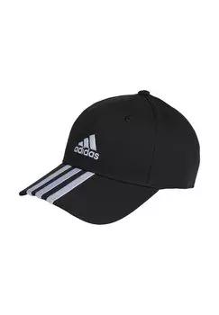 Кепка БЕЙСБОЛЬНАЯ БЕЙСБОЛКА 3 STRIPES TWILL adidas Sportswear, черно-белая