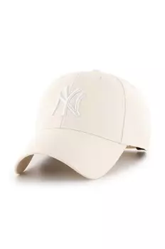 Кепка бренда 47 с добавленным хлопковым козырьком MLB New York Yankees 47 Brand, бежевый