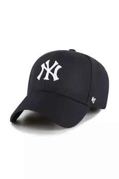 Кепка бренда 47 с добавленным хлопковым козырьком MLB New York Yankees 47 Brand, темно-синий