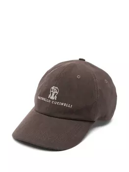 Кепка Brunello Cucinelli с вышитым логотипом, коричневый