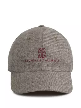 Кепка Brunello Cucinelli с вышитым логотипом, коричневый