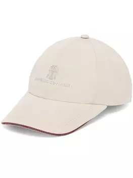 Кепка Brunello Cucinelli с вышитым логотипом, серый