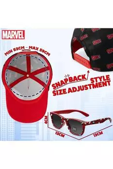 Кепка Человека-паука и солнцезащитные очки Marvel, красный