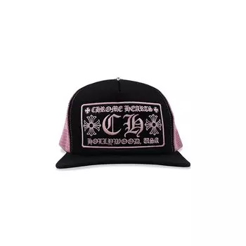 Кепка Chrome Hearts Hollywood Trucker, цвет Черный/Розовый