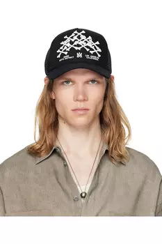 Кепка-дальнобойщик с принтом костей Amiri, черный
