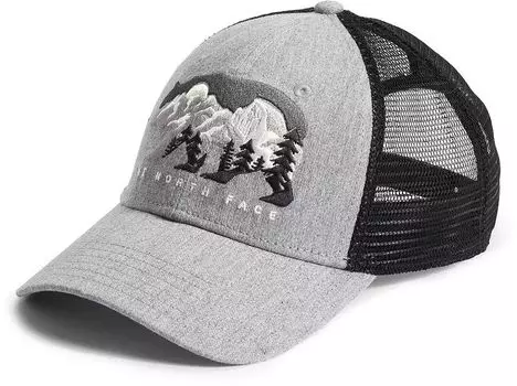 Кепка-дальнобойщик с вышивкой The North Face, светло-серый