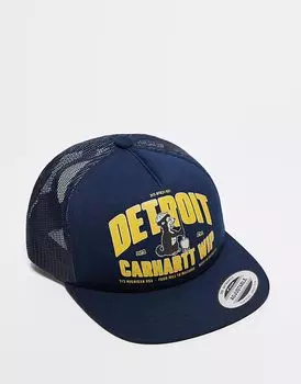 Кепка дальнобойщика Carhartt WIP с графическим принтом в темно-синем цвете