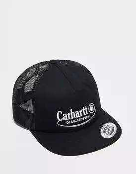 Кепка дальнобойщика Carhartt WIP с графическим принтом черного цвета