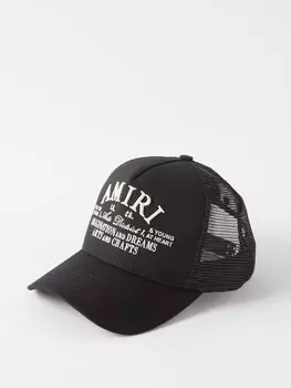 Кепка дальнобойщика из холщовой ткани с вышивкой arts district Amiri, черный