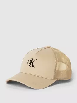 Кепка дальнобойщика с принтом этикетки, модель «АРХИВ» Calvin Klein Jeans, бежевый