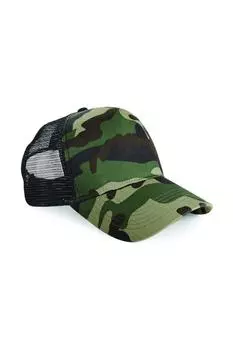 Кепка дальнобойщика Snapback с камуфляжным принтом в стиле ретро Beechfield, мультиколор
