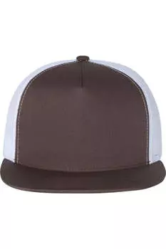 Кепка дальнобойщика YP Classics Flat Bill, коричневый/белый