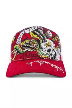 Кепка Ed Hardy Nyc Eagle, цвет Cherry & White