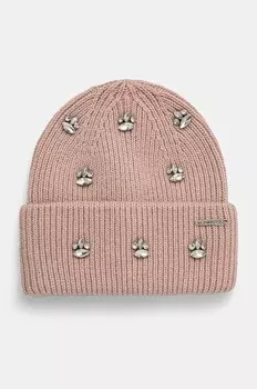 Кепка Guess из смесовой шерсти, розовый