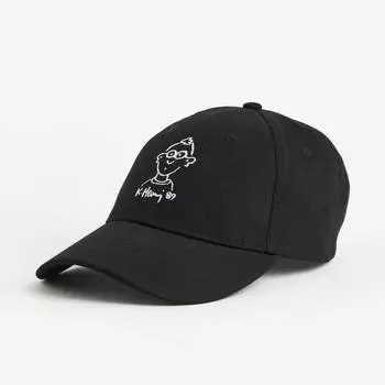 Кепка H&M Keith Haring Embroidered-design Twill, черный